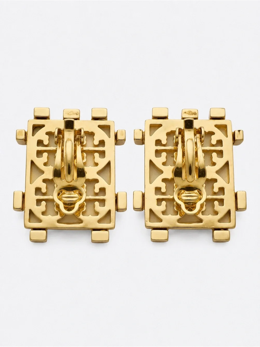 ✨ Tory Burch Gold Tone Geometric Clip On Statement Earrings✨